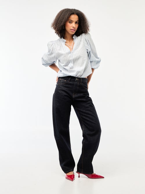 Geruite blouse met lange mouwen - Kiabi