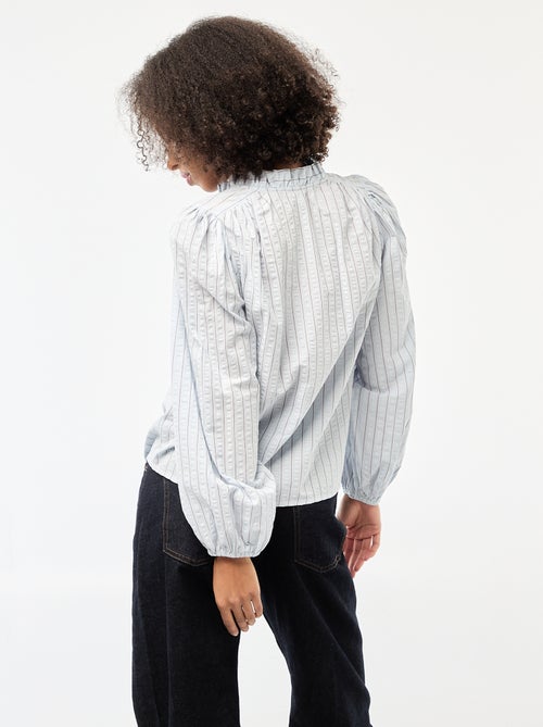 Geruite blouse met lange mouwen - Kiabi