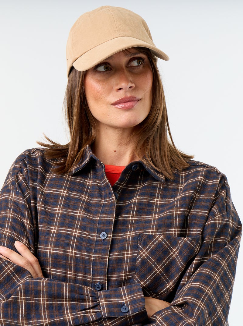 Geruite blouse met lange mouwen Blauw - Kiabi