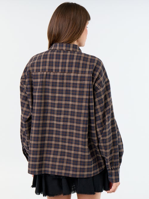 Geruite blouse met lange mouwen - Kiabi