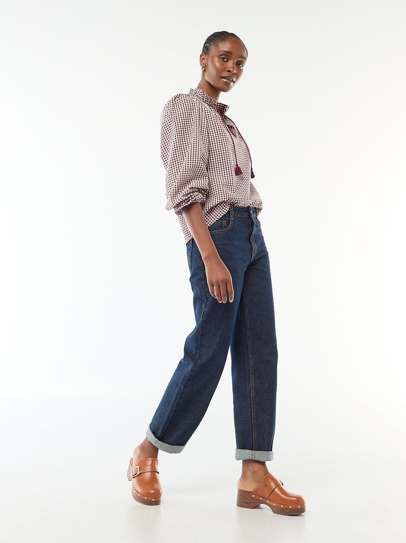 Geruite blouse met lange mouwen Rose - Kiabi