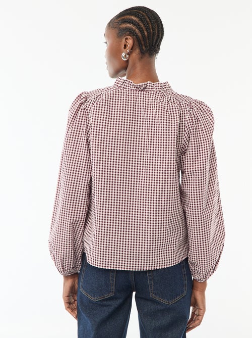 Geruite blouse met lange mouwen - Kiabi