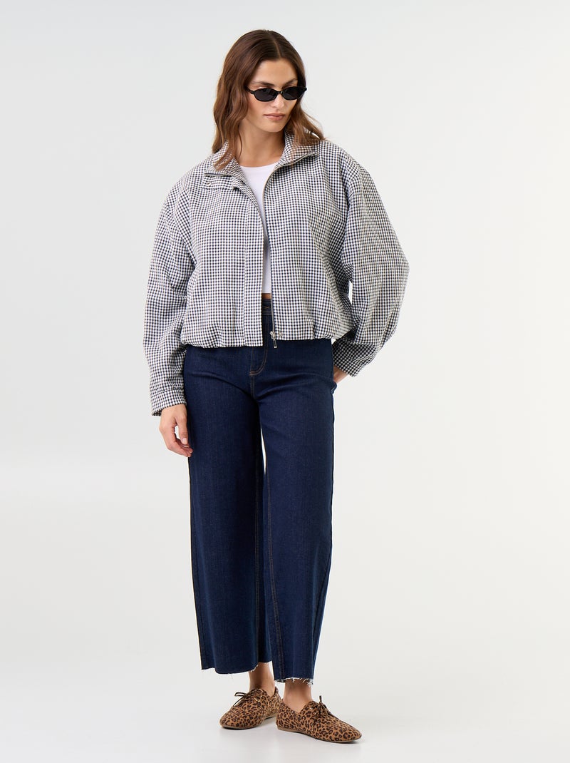 Geruite bomberjas Blauw - Kiabi