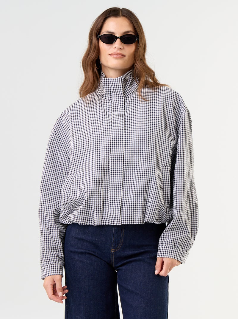 Geruite bomberjas Blauw - Kiabi
