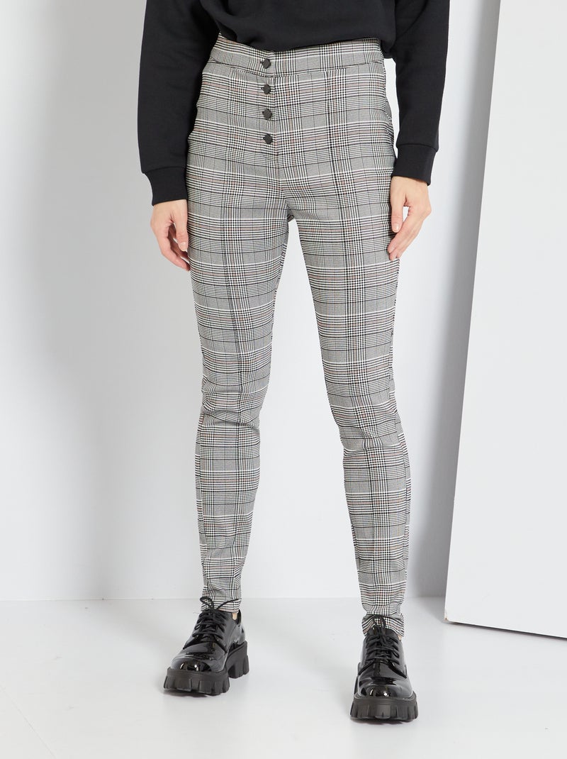 Geruite broek grijs - Kiabi