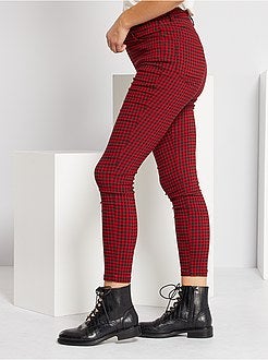 Geruite broek met hoge taille - Kiabi