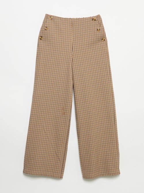 Geruite broek met wijde pasvorm - Kiabi