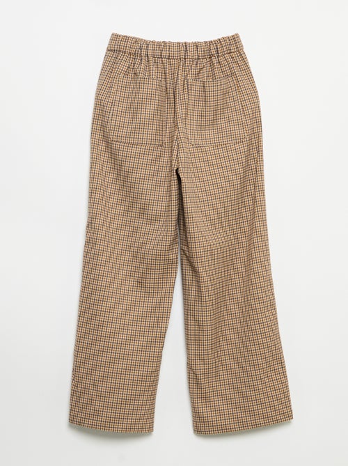 Geruite broek met wijde pasvorm - Kiabi