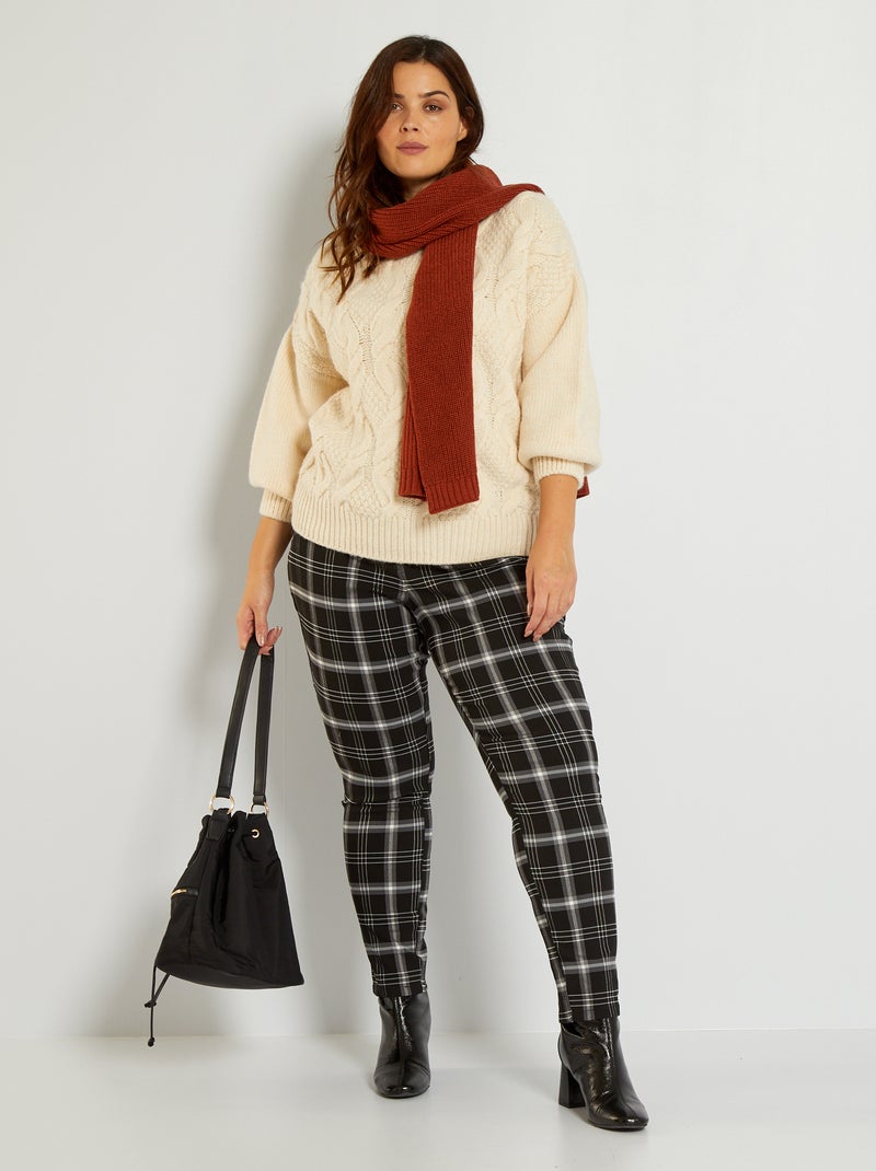 Geruite broek ZWART - Kiabi