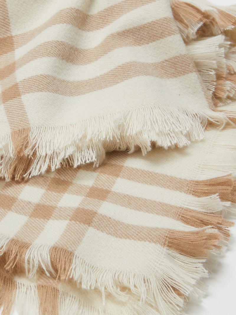 Geruite deken 160 x 130 cm - Kiabi Home WIT - Kiabi