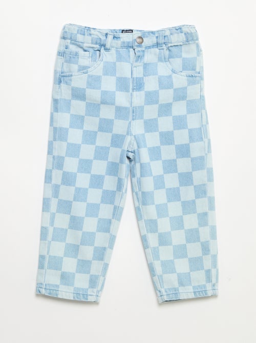 Geruite denim broek - Kiabi