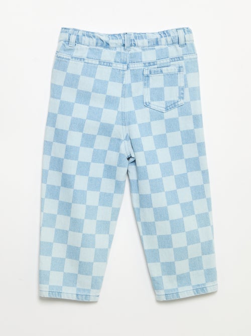 Geruite denim broek - Kiabi