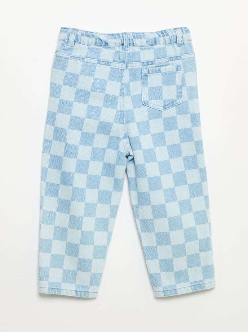 Geruite denim broek Blauw - Kiabi