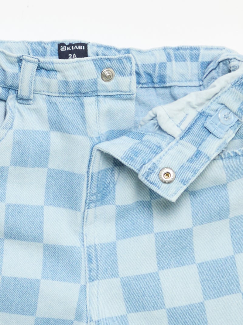 Geruite denim broek Blauw - Kiabi