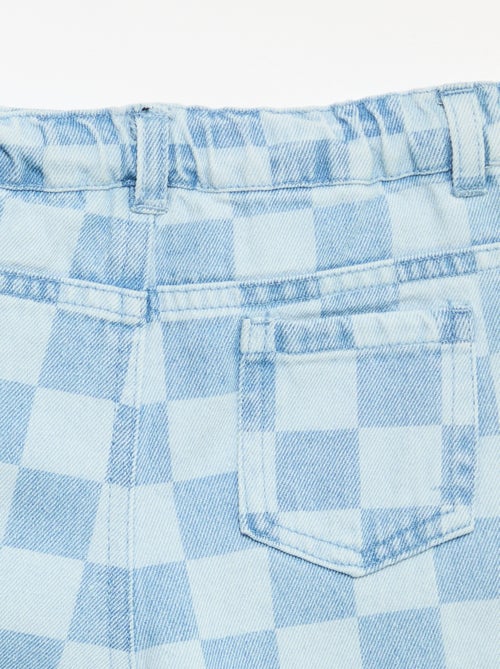 Geruite denim broek - Kiabi