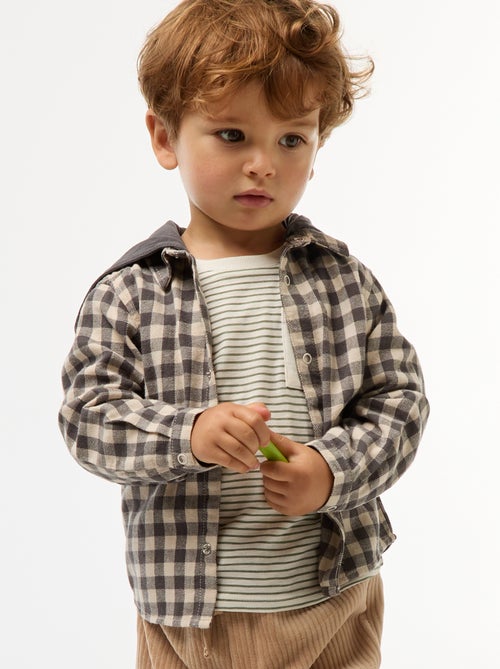 Geruite, flanellen blouse - Kiabi