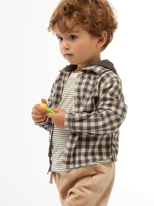 Geruite, flanellen blouse - Kiabi