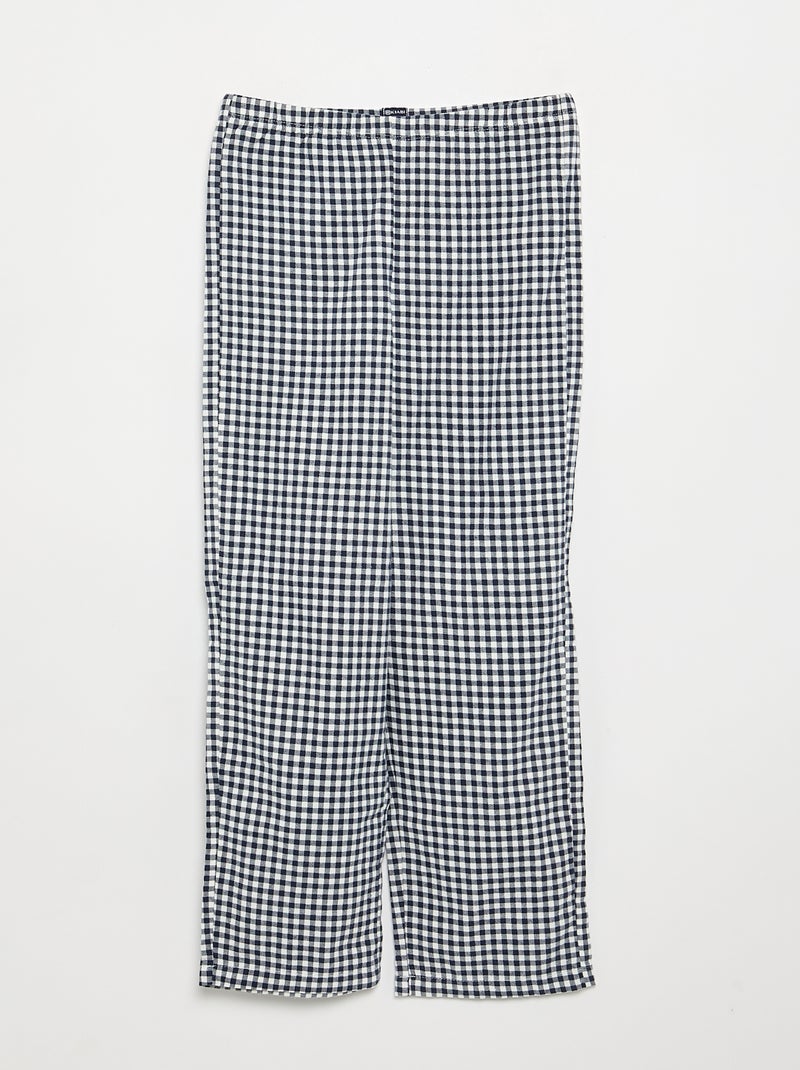 Geruite flanellen pyjama Blauw - Kiabi