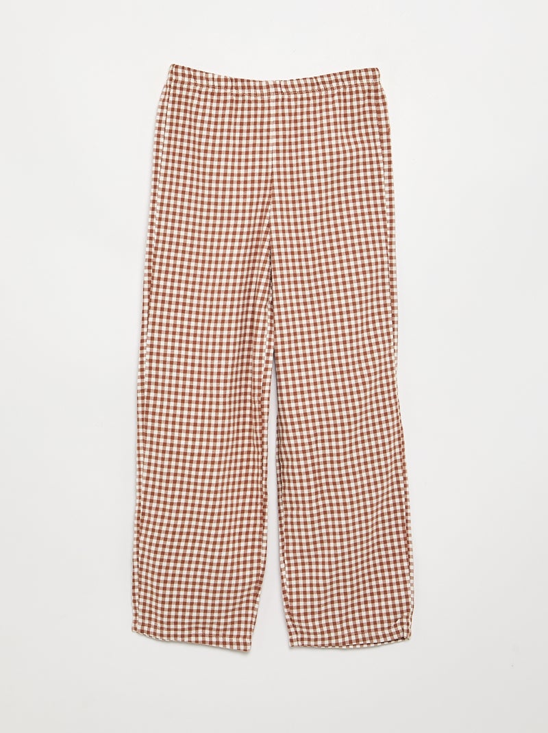Geruite flanellen pyjama Bruin - Kiabi