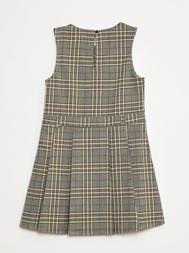 Geruite jurk tot halverwege de dijen Grijs - Kiabi