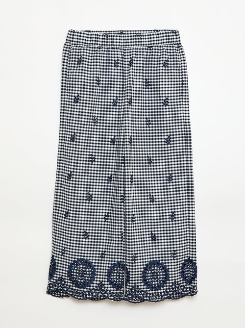 Geruite katoenen broek - Kiabi