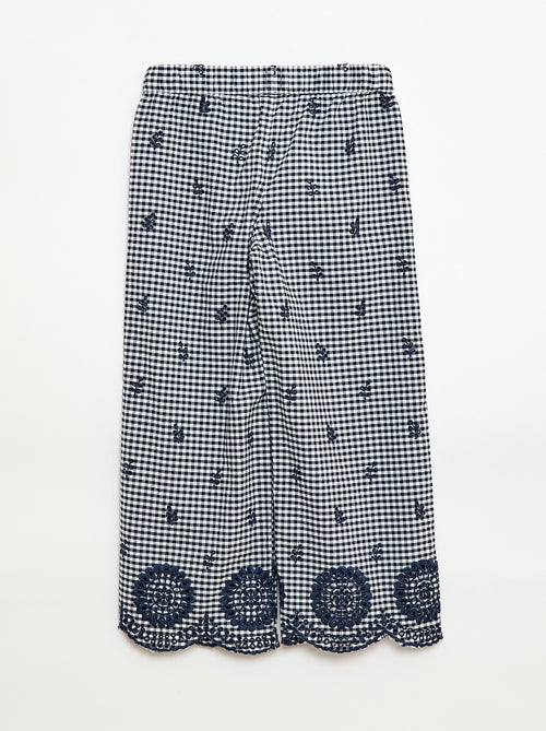 Geruite katoenen broek - Kiabi