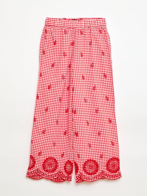 Geruite katoenen broek - Kiabi