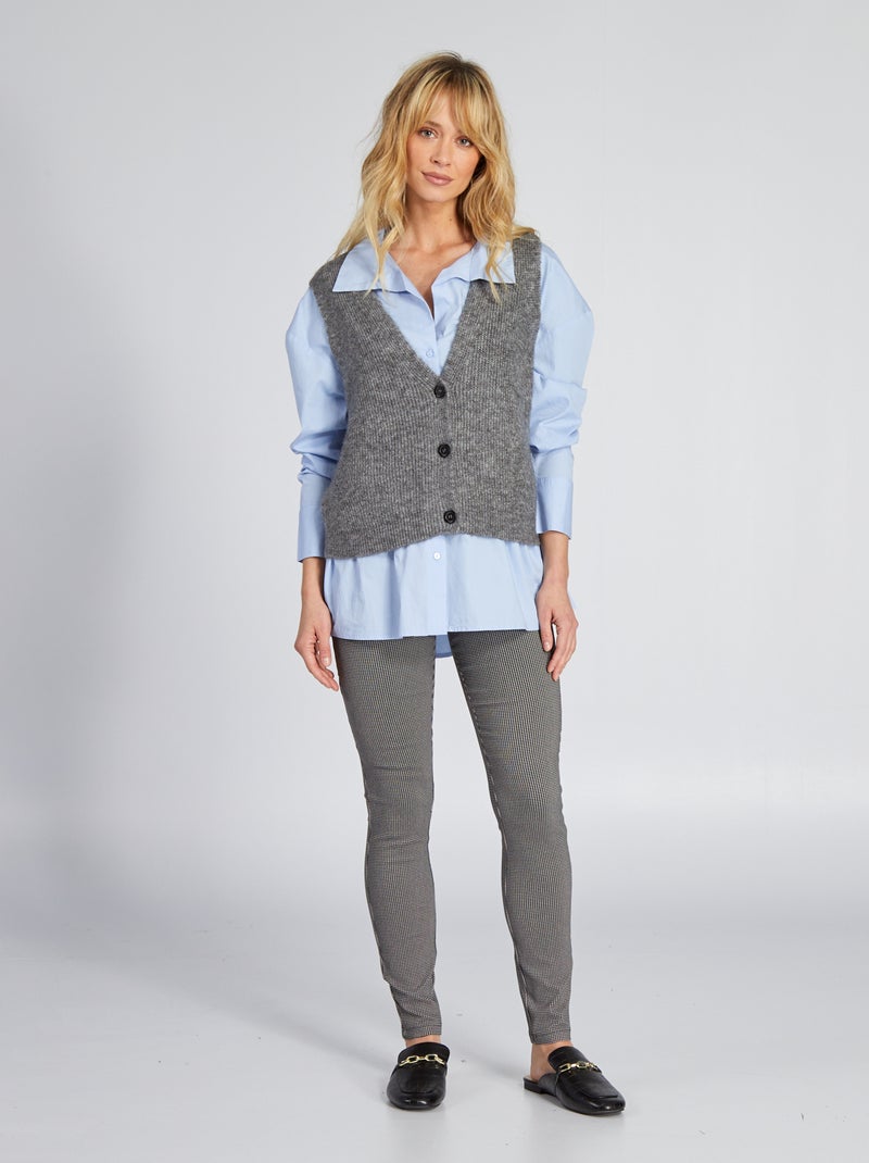 Geruite legging GRIJS - Kiabi