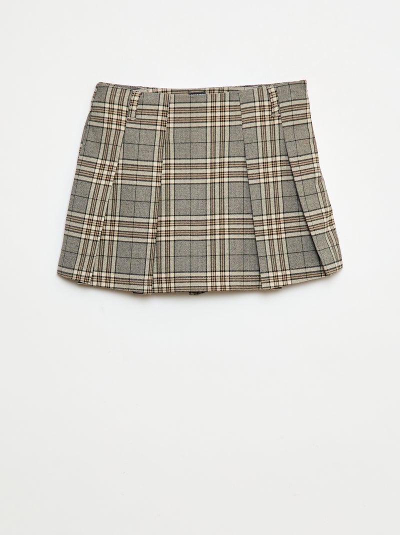Geruite skort Grijs - Kiabi