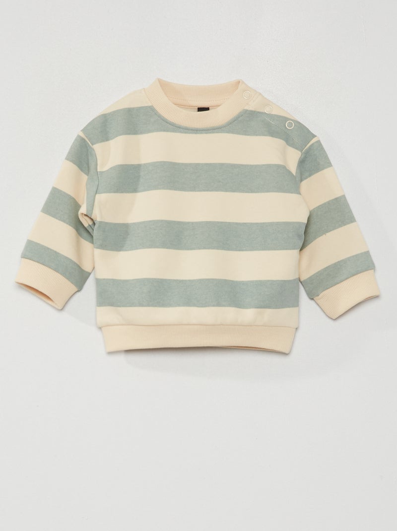 Geruite sweater van joggingstof - blauw BLAUW - Kiabi