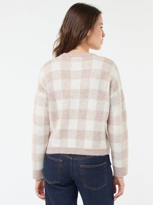 Geruite trui van zachte stof - Kiabi