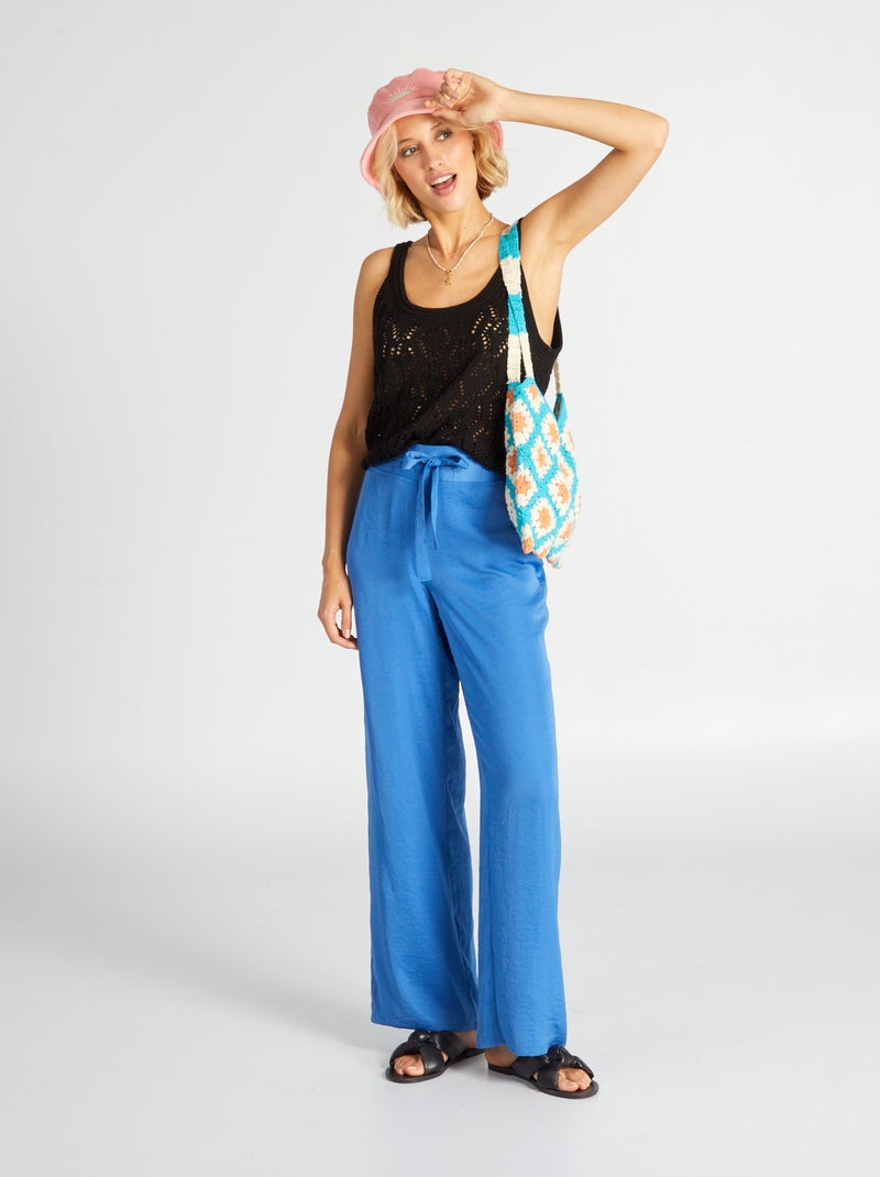 Gesatineerde broek BLAUW - Kiabi