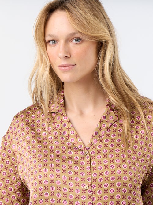Gesatineerde pyjama met print - Kiabi