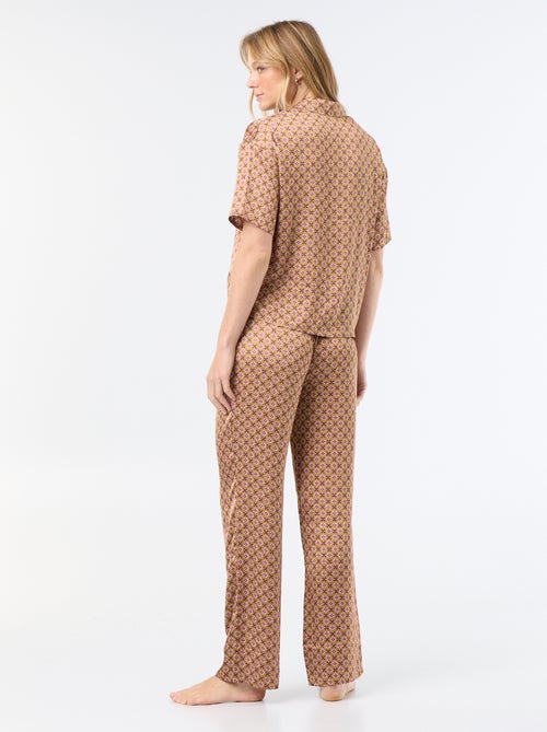 Gesatineerde pyjama met print - Kiabi