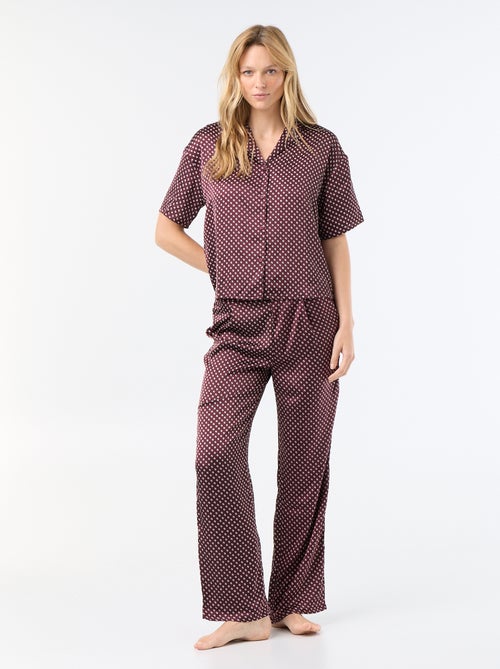 Gesatineerde pyjama met print - Kiabi