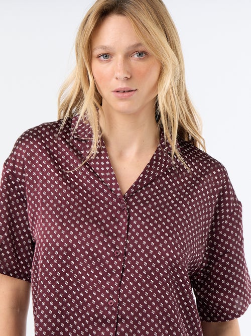Gesatineerde pyjama met print - Kiabi