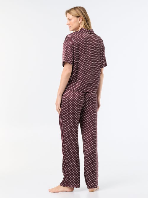 Gesatineerde pyjama met print - Kiabi
