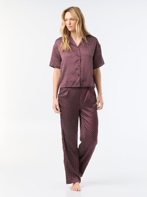 Gesatineerde pyjama met print - Kiabi