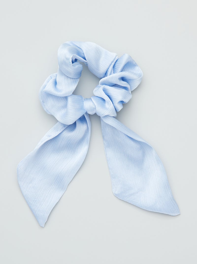 Gesatineerde scrunchie met lintje BLAUW - Kiabi