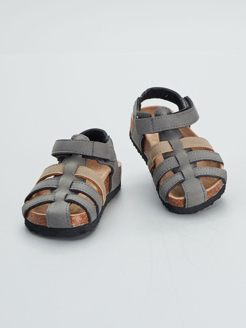 Gesloten sandalen GRIJS - Kiabi
