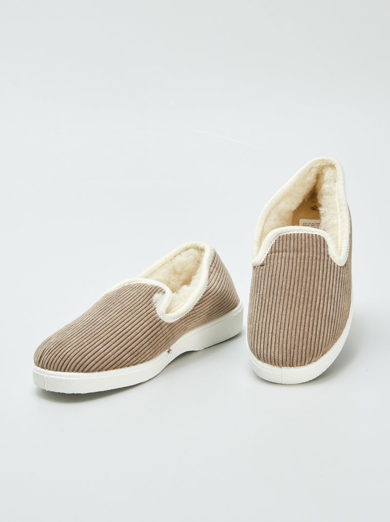 Gesloten warme sloffen BRUIN - Kiabi