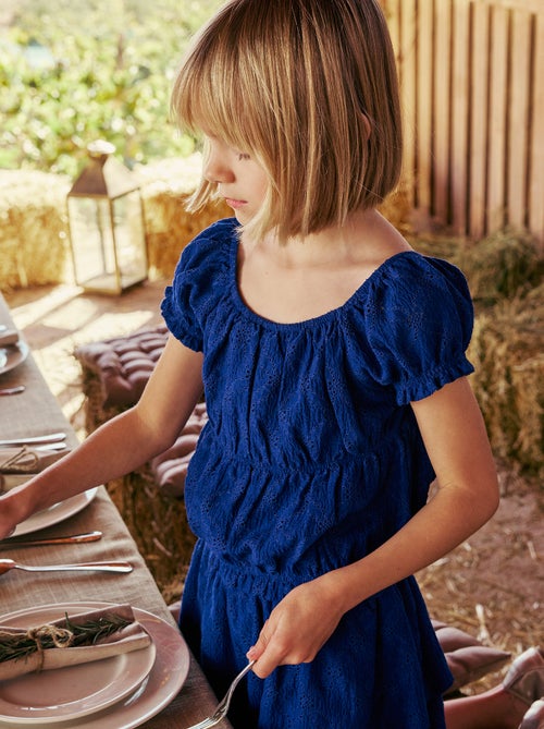 Gesmockt T-shirt met broderie anglaise - Kiabi