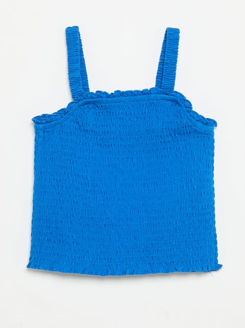 Gesmokt T-shirt met bandjes - Kiabi