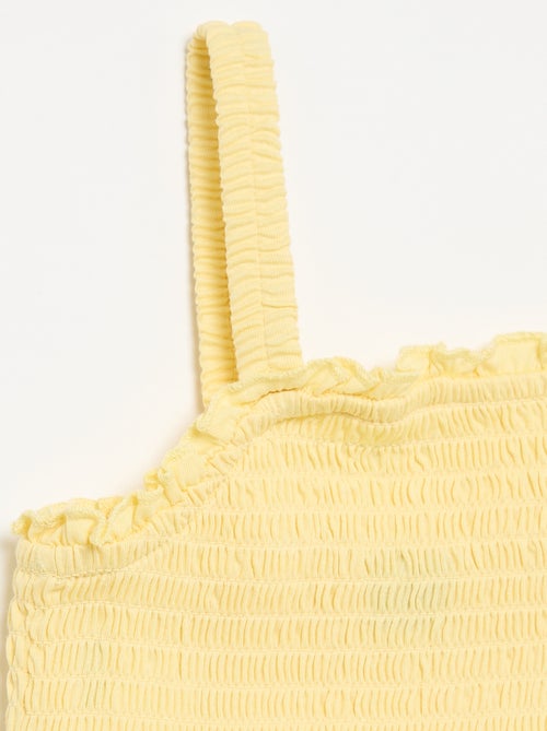 Gesmokt T-shirt met bandjes - Kiabi