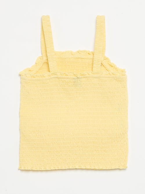 Gesmokt T-shirt met bandjes - Kiabi