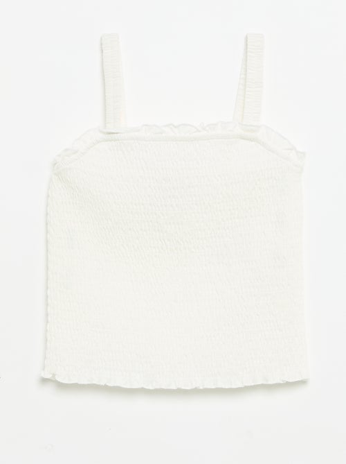 Gesmokt T-shirt met bandjes - Kiabi