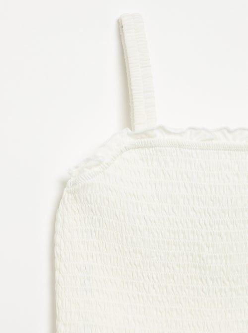 Gesmokt T-shirt met bandjes - Kiabi