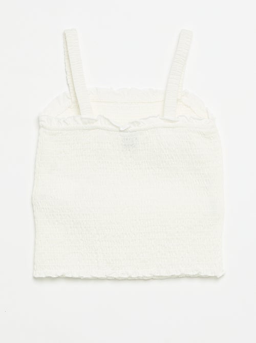 Gesmokt T-shirt met bandjes - Kiabi