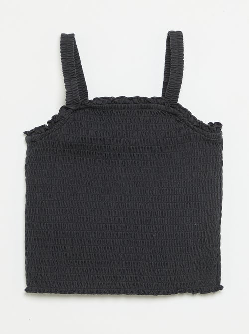 Gesmokt T-shirt met bandjes - Kiabi