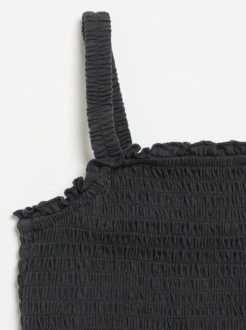 Gesmokt T-shirt met bandjes - Kiabi